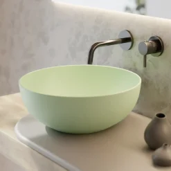 Lavabo Rotondo da Appoggio in Ceramica Colorata L 40 cm - Chicco