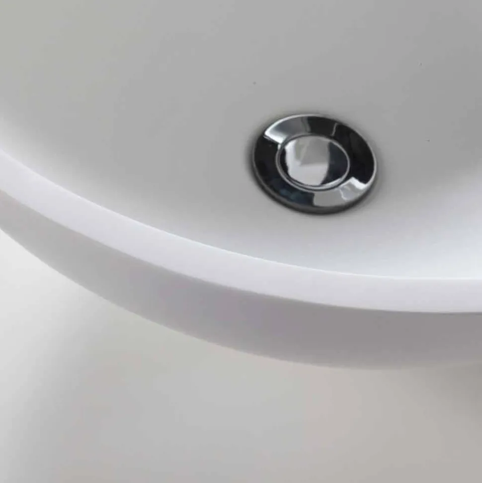 Lavabo Rotondo da Appoggio in Resina Finitura Bianco Ottico - Circle