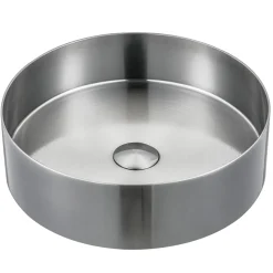 Lavabo Rotondo da Appoggio in Acciaio Inox in Diverse Finiture - Fiordaliso