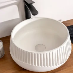 Lavabo Rotondo da Appoggio Realizzato in Cemento e Resina - Ibisco