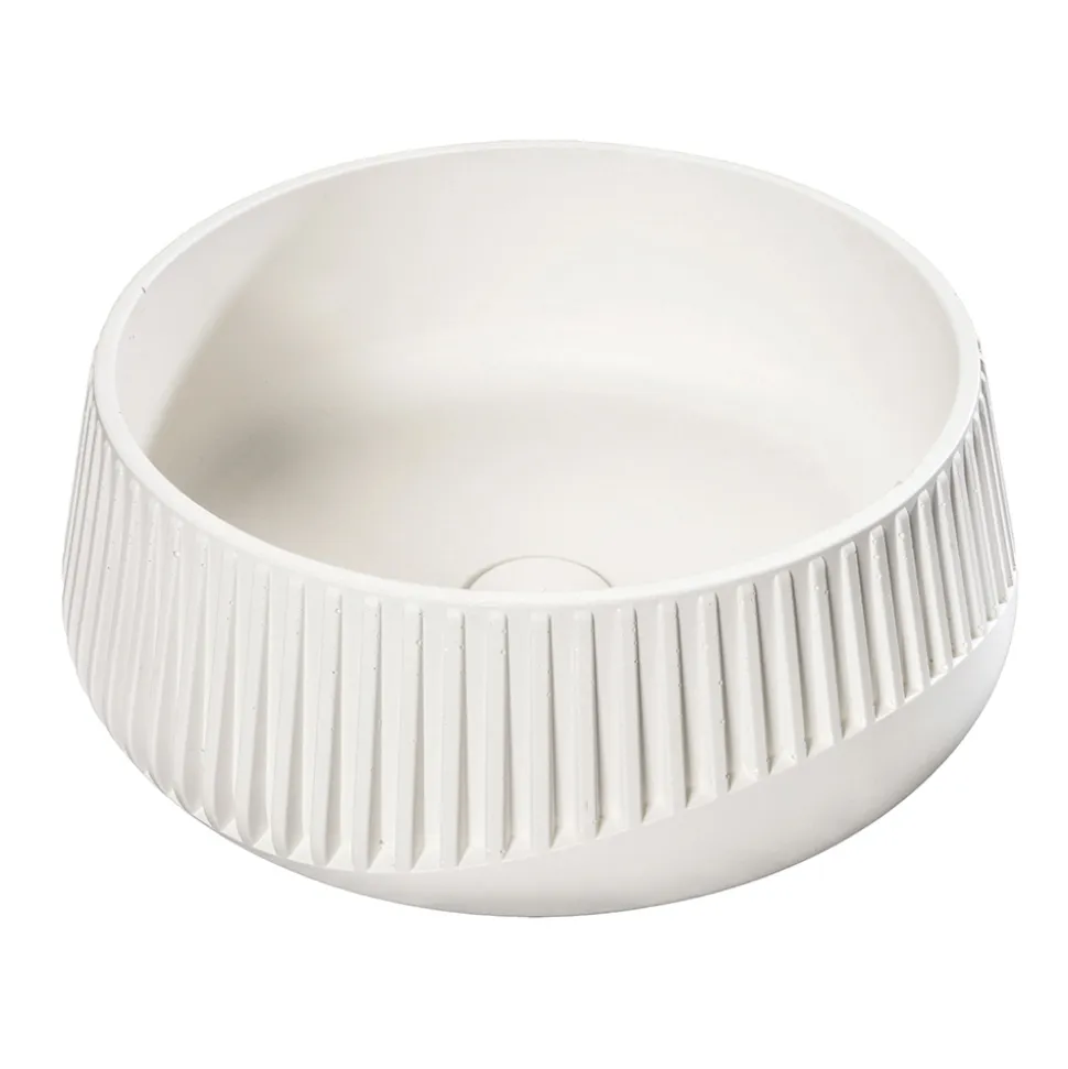 Lavabo Rotondo da Appoggio Realizzato in Cemento e Resina - Ibisco