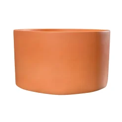 Lavabo Rotondo da Appoggio Realizzato in Terrazzo Arancio Mali  - Azalea
