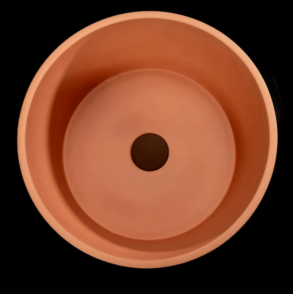 Lavabo Rotondo da Appoggio Realizzato in Terrazzo Arancio Mali - Azalea