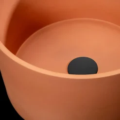 Lavabo Rotondo da Appoggio Realizzato in Terrazzo Arancio Mali - Azalea