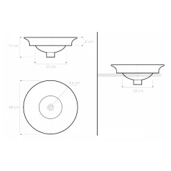 Lavabo Semincasso con Decori Blu Cobalto e Oro o Oro Made in Italy - Capatosta