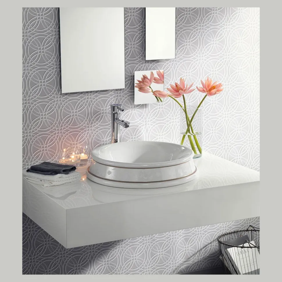 Lavabo Semincasso da Bagno Realizzato in Fire Clay Made in Italy - Erasmo