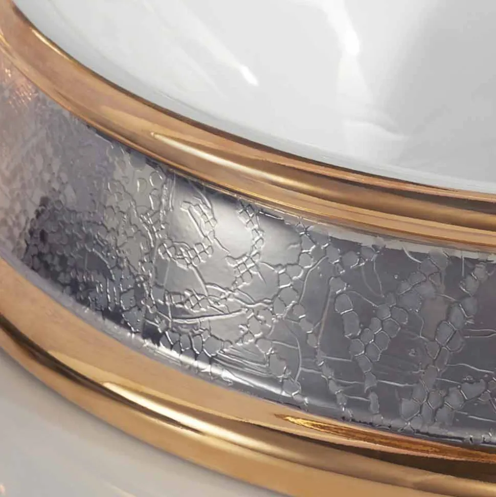 Lavabo semincasso di design in fire clay fatto a mano in Italia,Manilo