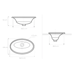 Lavabo Semincasso in Fire Clay con Paesaggio di Deruta Made in Italy - Principe