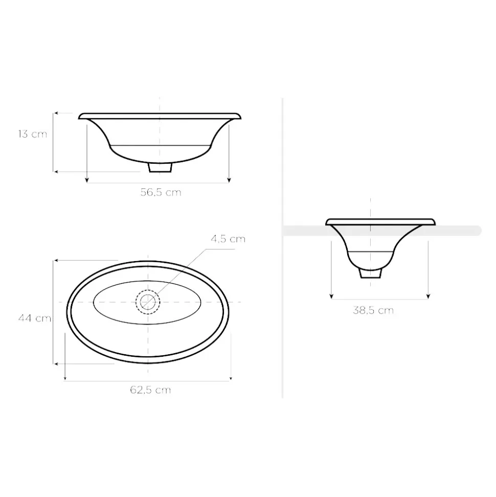 Lavabo Semincasso in Fire Clay con Paesaggio di Deruta Made in Italy - Principe