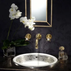 Lavabo Semincasso in Fire Clay con Banda in Diverse Finiture - Botticino