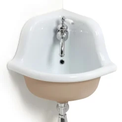 Lavabo Sospeso Angolare in Ceramica Bianca e Colorata 42 cm - Angelino