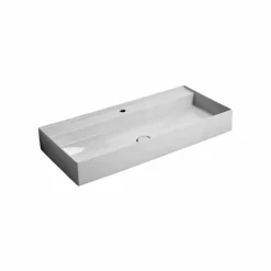 Lavabo sospeso in ceramica design moderno Sun 100x45 cm made in Italy