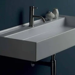 Lavabo sospeso in ceramica design moderno Sun 100x45 cm made in Italy