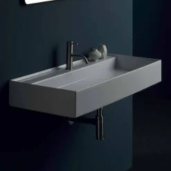 Lavabo sospeso in ceramica design moderno Sun 100x45 cm made in Italy