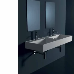Lavabo sospeso in ceramica design moderno Sun 120x45 cm made in Italy