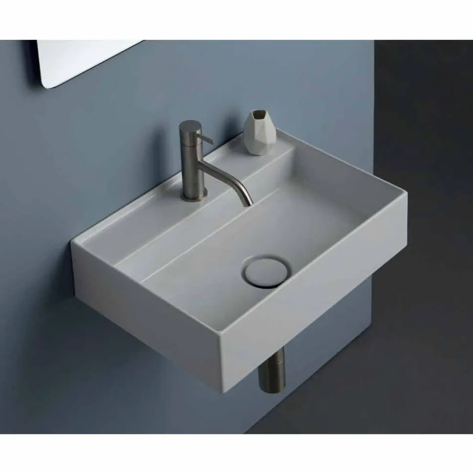 Lavabo sospeso in ceramica Sun 50x35 cm, diversi colori disponibili