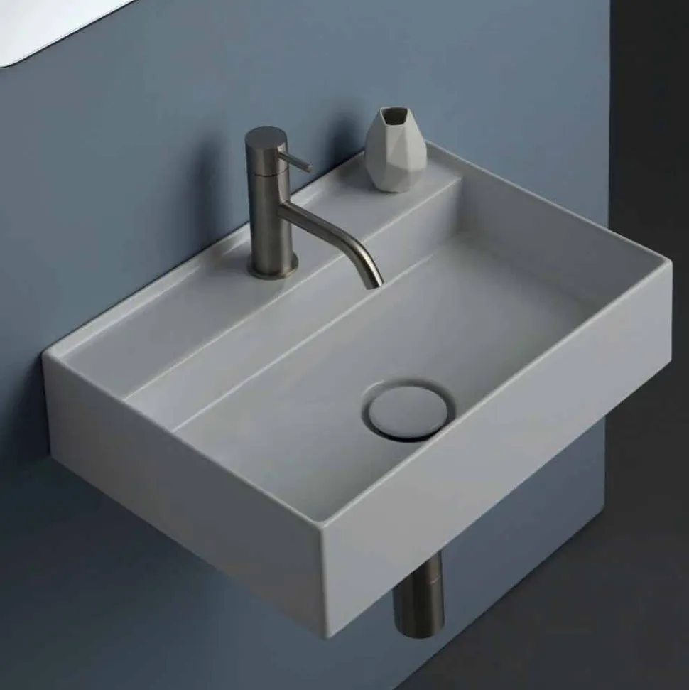 Lavabo sospeso in ceramica Sun 50x35 cm, diversi colori disponibili