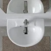 Lavabo Sospeso Monoforo in Ceramica Bianca dal Design Classico - Silice