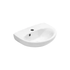 Lavabo Sospeso Monoforo in Ceramica Bianca dal Design Classico - Silice