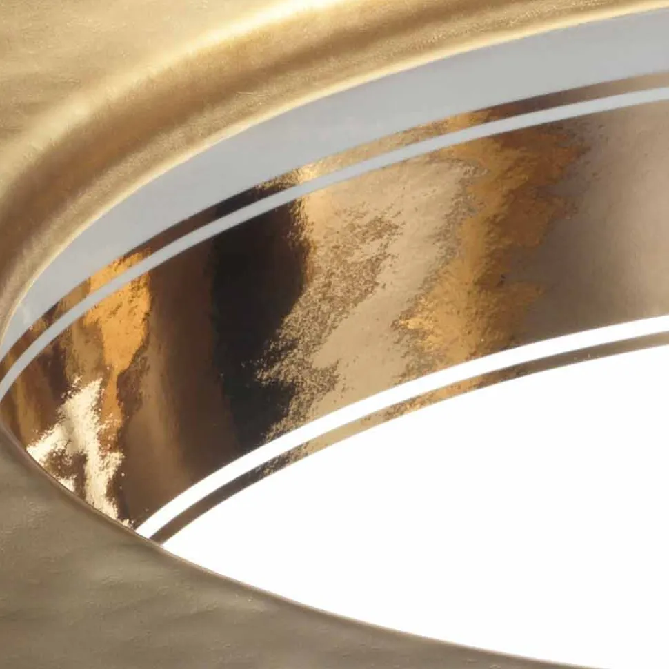 Lavabo sottopiano barocco in fire clay e oro made in Italy, Egeo