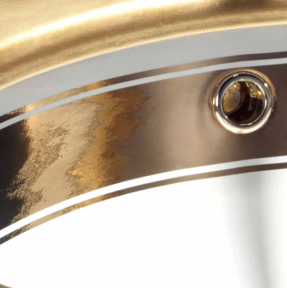 Lavabo sottopiano barocco in fire clay e oro made in Italy, Egeo