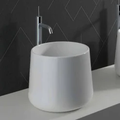 Lavabo Tondo da Appoggio in Ceramica Bianca o Colorata Oliena