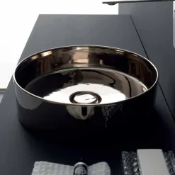 Lavabo tondo da appoggio in ceramica colorata made in Italy