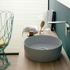 Lavabo tondo da appoggio in ceramica moderno Sun Circle diametro 40 cm
