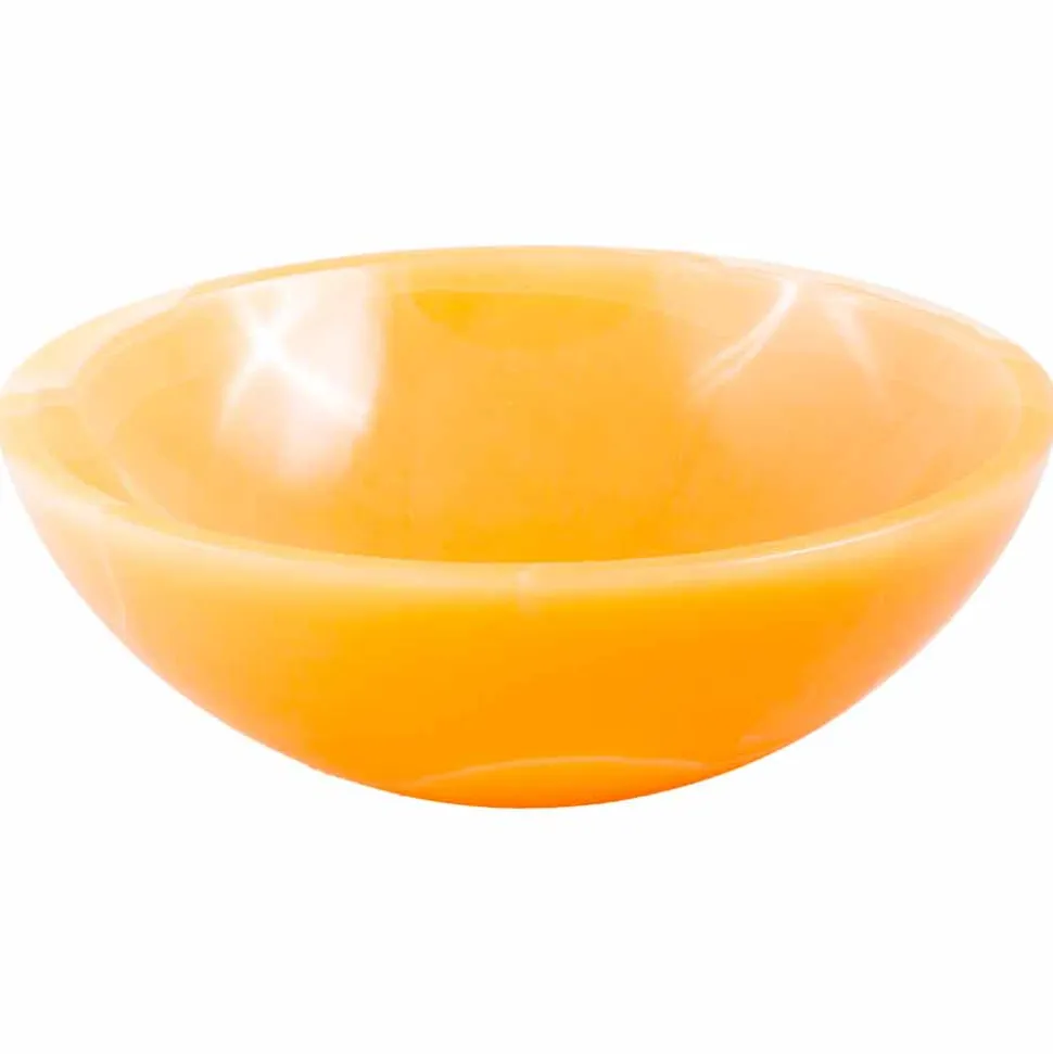 Lavabo tondo da appoggio in pietra onice arancione Aris