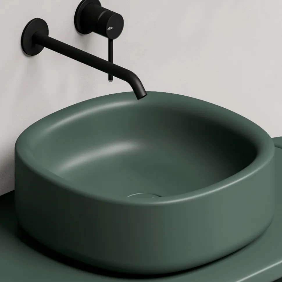 Lavabo 40x40 cm da Appoggio in Ceramica di Diversi Colori Made in Italy - Ragazza