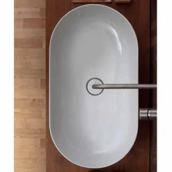Lavabo 70x35cm da appoggio in ceramica made Italy Star, design moderno