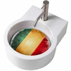 Lavamani di design circolare da appoggio/sospensione made in Italy Tor