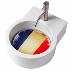 Lavamani di design circolare da appoggio/sospensione made in Italy Tor