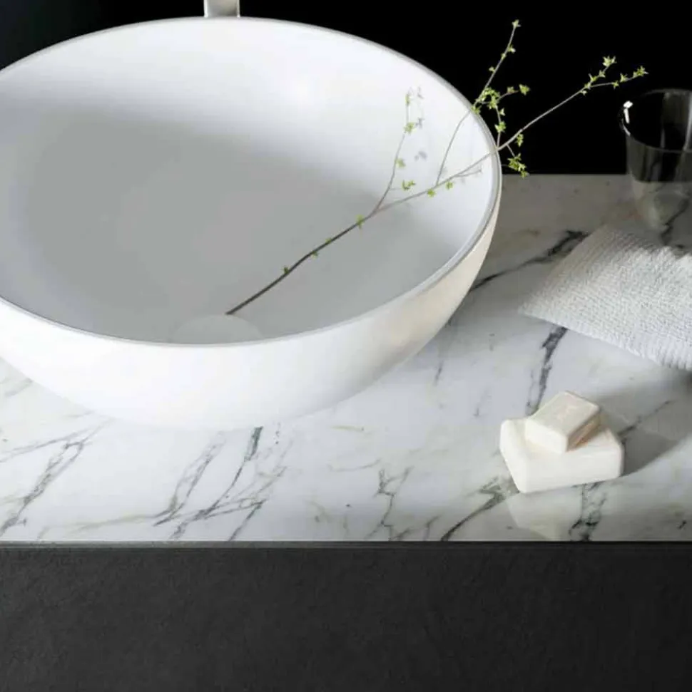 Lavandino circolare da appoggio made in Italy, Donnas