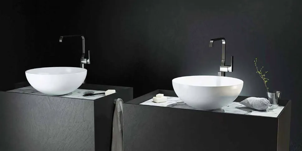 Lavandino circolare da appoggio made in Italy, Donnas