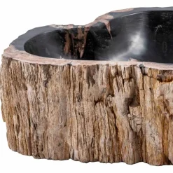Lavandino da appoggio fatto a mano in legno fossile, Neirone