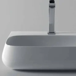 Lavandino da appoggio o sospeso in ceramica L 55cm made in Italy, Gais