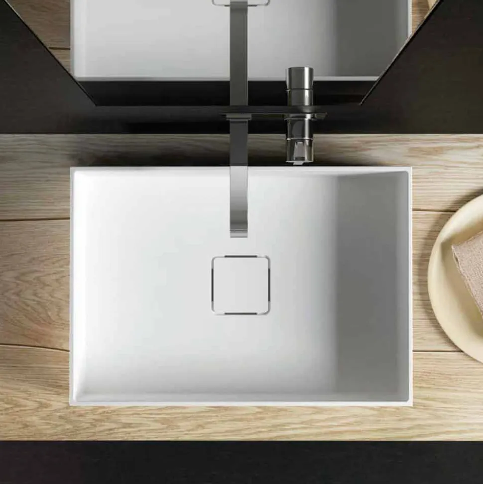 Lavandino di moderno design da appoggio fatto in Italia, Lavis