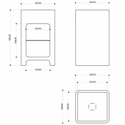 Lavandino freestanding monoblocco moderno fatto in Italia, Tufino