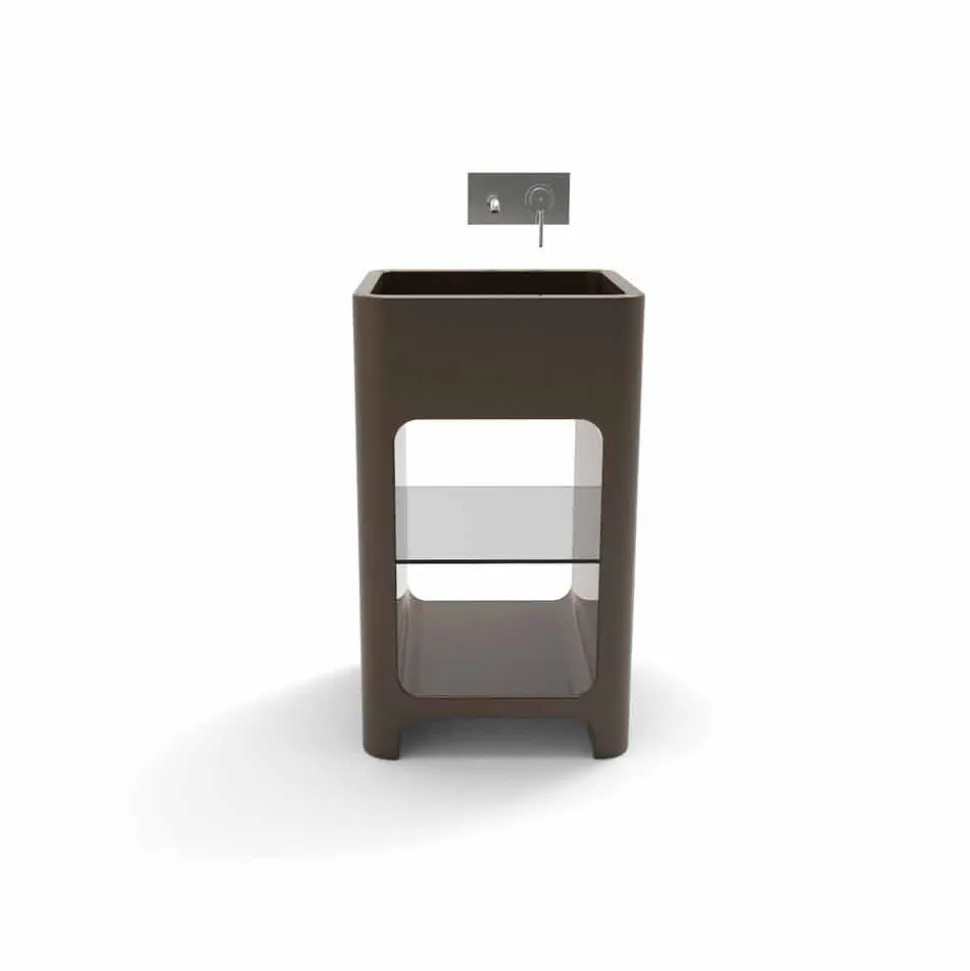 Lavandino freestanding monoblocco moderno fatto in Italia, Tufino