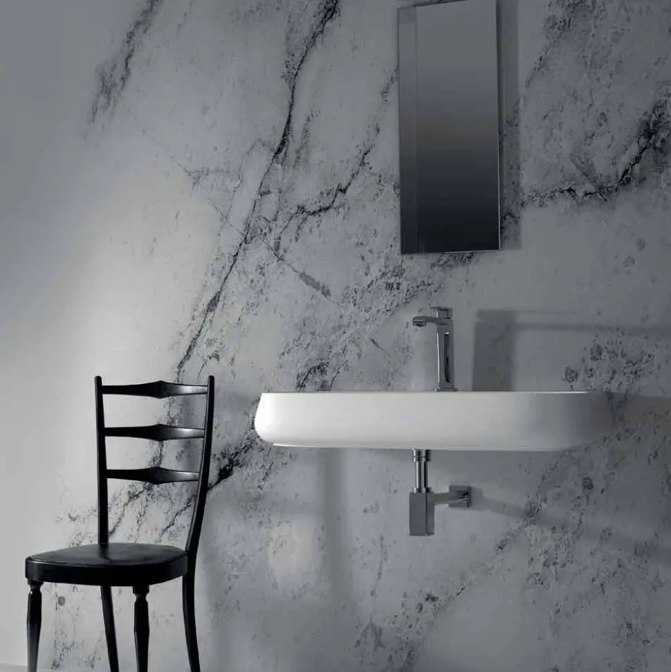 Lavandino in ceramica da appoggio di design L 90cm made in Italy, Gais