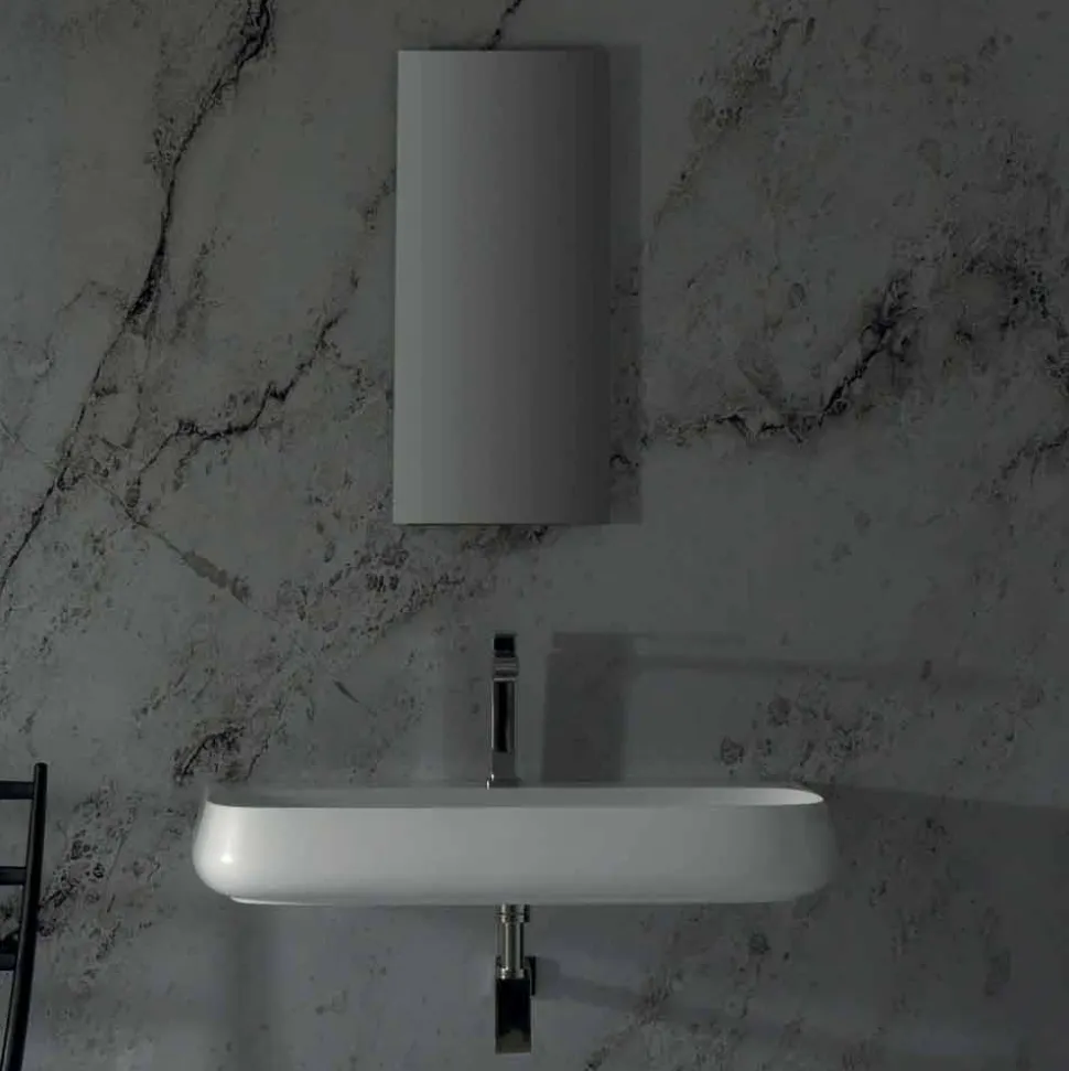 Lavandino in ceramica da appoggio di design L 90cm made in Italy, Gais