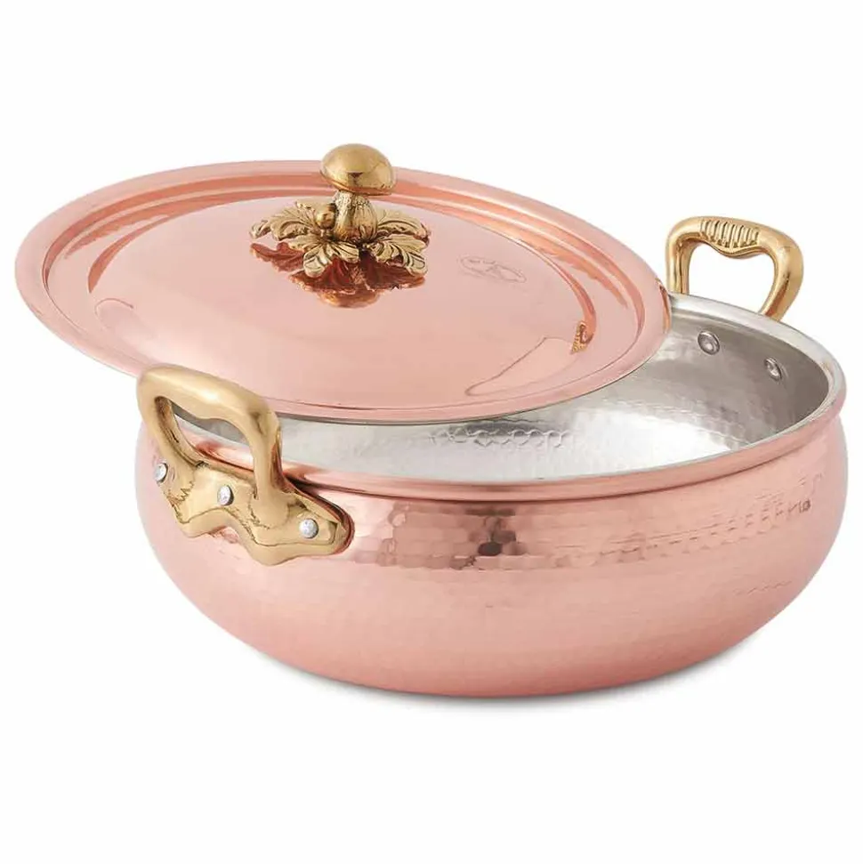 Legumiera con Coperchio in Rame Stagnato a Mano Made in Italy 28 cm - Mariacarla