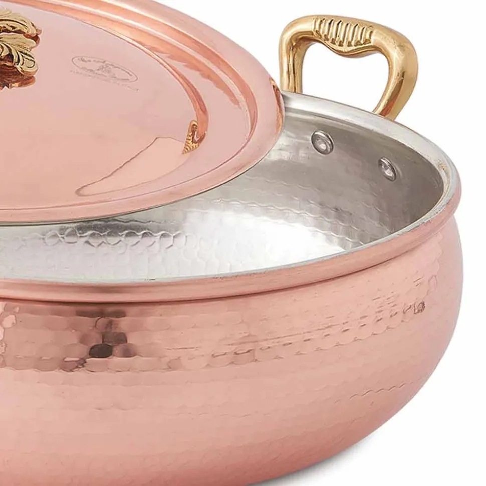 Legumiera con Coperchio in Rame Stagnato a Mano Made in Italy 24 cm - Mariacarla