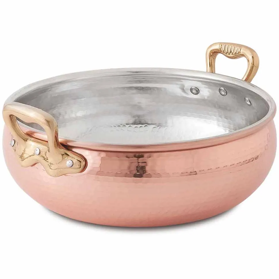 Legumiera in Rame Stagnato a Mano con 2 Manici Made in Italy 16 cm - Gianmaria