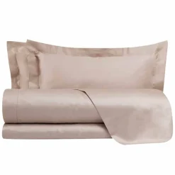 Lenzuola in Raso di Cotone Completo da Letto Matrimoniale Tinta Unita - Fresia