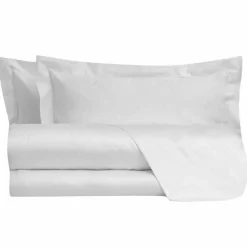 Lenzuola Tinta Unita Completo in Raso di Cotone per Letto Matrimoniale - Ibisco