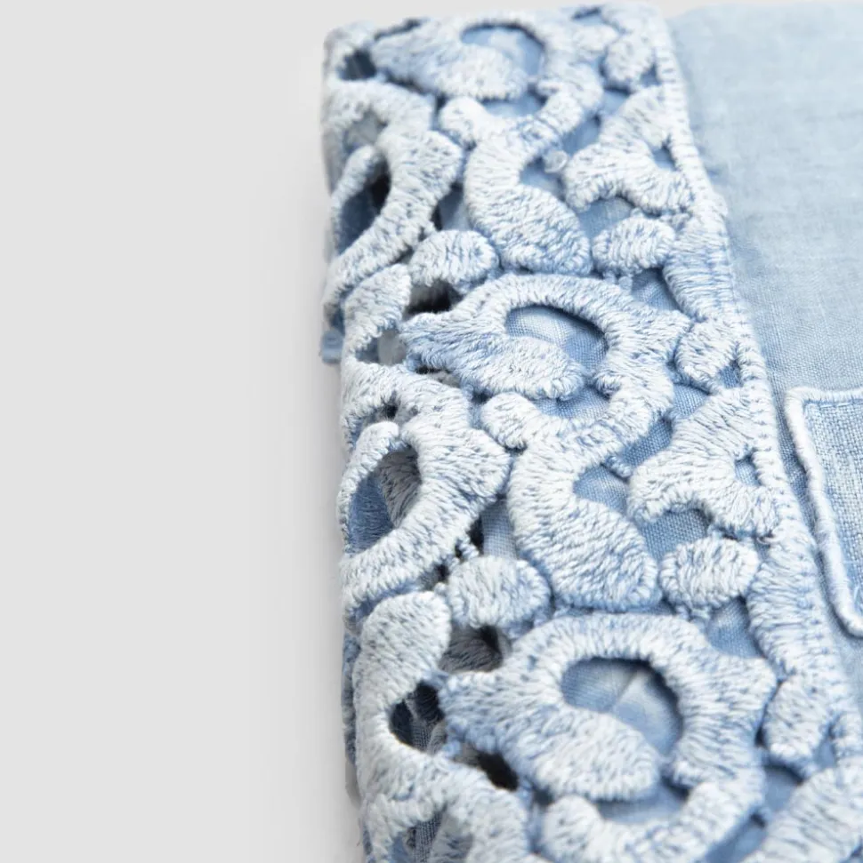 Lenzuolo Letto Matrimoniale in Lino con Pizzo Poema, 3 Finiture - Dulcis