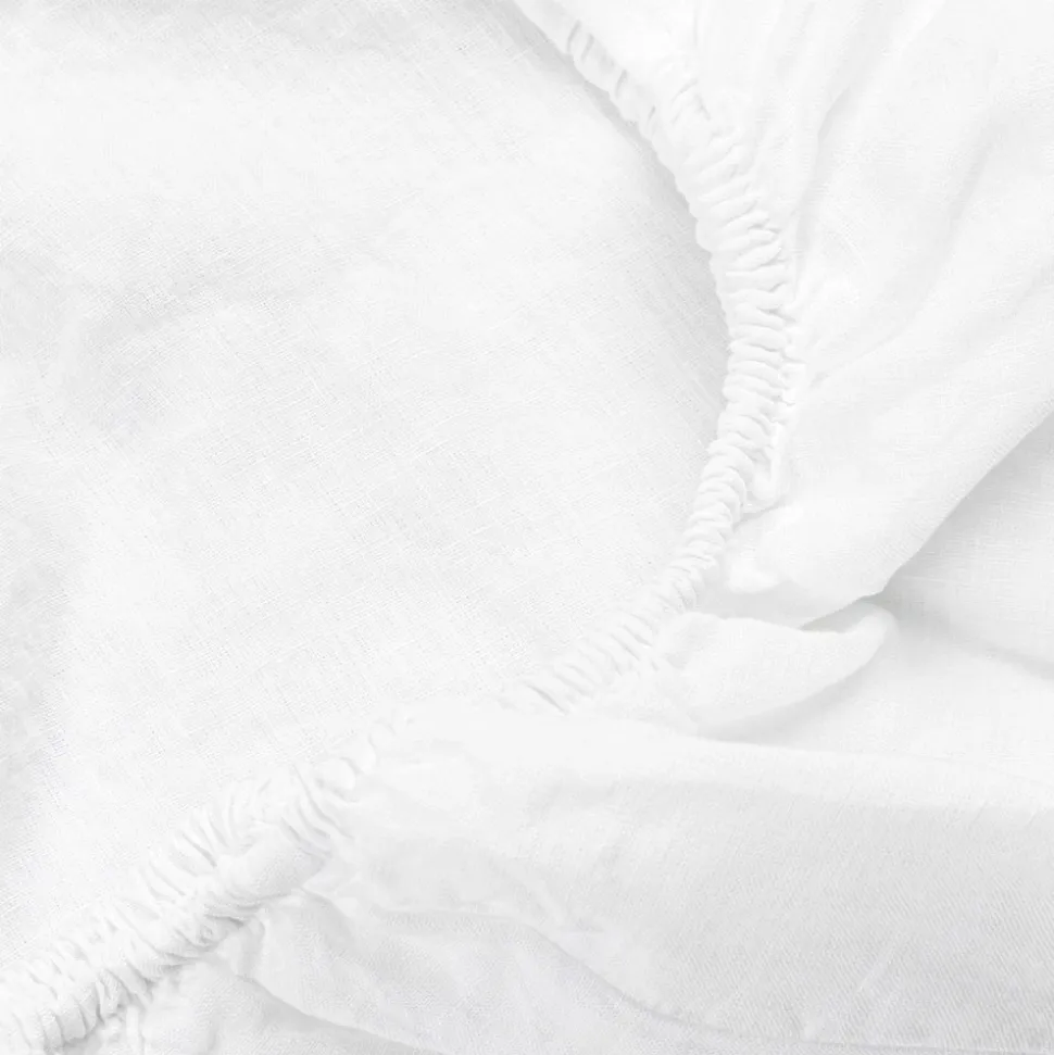 Lenzuolo Matrimoniale con Angoli di Lino Bianco di Lusso Made in Italy - Fiumano