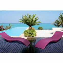 Lettino Chaise Longue di Design Moderno in Polietilene Colorato - Cloe by Myyour
